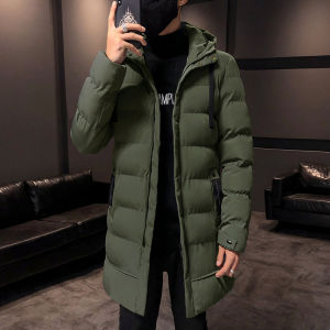 Paul Casual plus Size down Cotton Jacket Mens Warm Hooded Coat Mid-Length Slim Winter Clothes Outerwear Fashion Urban Style