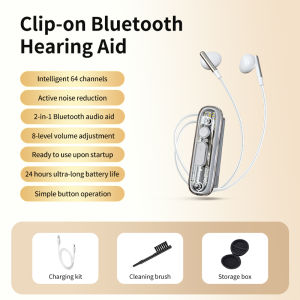 [Free Gift] Yueer Clip-on Bluetooth Hearing Aid 24-hour All Day Battery 2 Modes Amplify Sound Bluetooth Headset for Elderly