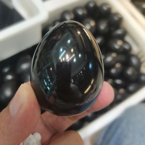 6cm Black Tourmaline Egg Shaped Gemstones Natural Healing Crystals And Stones Reiki Statue Table Decoration Crafts Home Decor