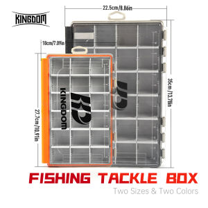 Kingdom Fishing Tackle Box 2 Sizes  Multifunction Tackle Trays Organizer with Removable Dividers Fishing Lure Storage Box