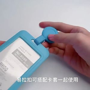 Retractable Pull Key ID Badge Holder Name Tag Strap Clip With Transparent Plastic ID Card Holder