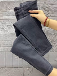 High Waist Stretchy Nine Inch Slim Fit Womens Jeans Autumn Pear Shape Tightening Small Size Pencil Pants Black Color