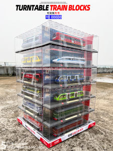 Alloy Train Car Model with Sound And Light Track Compatible Dustproof Cover Building Blocks Toy for Collectors And Children