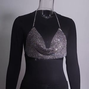 เสื้อเกาะอกโลหะประดับเพชร สายโซ่ปรับขนาดได้ รุ่น YX615