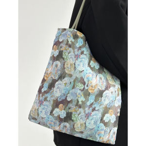 Retro สไตล์จีนใหม่ Dragon Roar ผ้าใบกระเป๋าขนาดใหญ่ความจุกระเป๋าสะพายเดี่ยว Shopping Tote กระเป๋าสําหรับเยาวชน