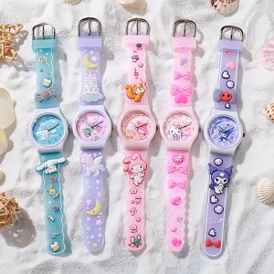 Cute Sanrio Silicone Strap Watch Childrens Watch Kuromi Melody Cinnamoroll Student Watch