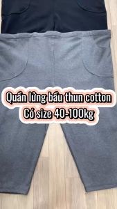[HANNA] Quần bầu lửng thun cotton loại 1 có size từ 40 tới 100kg co dãn thoải mái chiều dài qua gối có dây thun chỉnh bụng