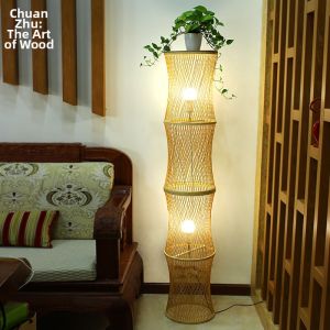 ZHUMUCHUANSHUO | Bamboo Nordic Japanese Style Floor Lamp