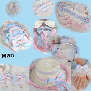 Pink Blue Cream Sugar Sweetheart Lolita Sweet Hair Band Lolita Bows Hair Clips Hair Accessories Hairband Decoration Gadget