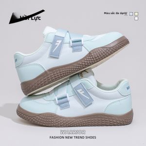 Giày vải nữ Warrior đế phẳng nhẹ màu xanh nhạt