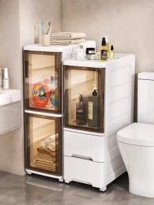 20-36cm Toilet Gap Storage Cabinet Bathroom Toilet Crevice Cabinet Washing Machine Side Narrow Cabinet Kitchen Locker