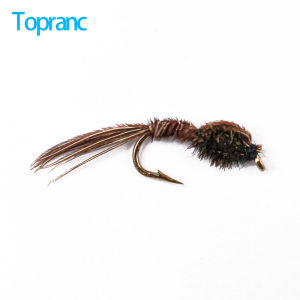 Topranc Feather Caddis Nymph Wet Fly Fishing Lure Artificial Insect Pattern Barbed Hook Trout Freshwater Fly Fishing Tackle