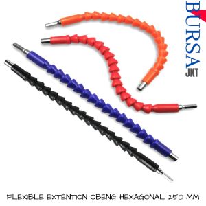 SAMBUNGAN KEPALA MATA BOR 25 CM OBENG FLEXIBLE HEX PLASTIK SCREWDRIVER EXTENTION