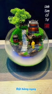 Thác Nước Phong Thủy Tiểu Cảnh Linh Sơn Cổ Tự Tiểu Cảnh Decor Trang Trí Quà Tặng Ý Nghĩa Bình Yên.