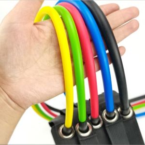 JBA Dây kháng lực có tay cầm 5 mức 10-30lbs 120cm TPE Dây đàn hồi tập luyện Dây tập thể dục cho nữ