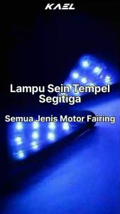 Lampu Sein Tempel Segitiga LED Untuk Semua Jenis Motor Fairing Ninja 250 300 R15 R15 R25 GSX 150 CBR R15 R25 Sen Triangle Segi tiga Biru Kuning Merah