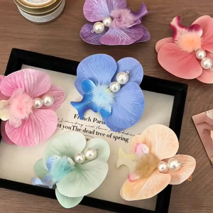 🔥Cadia👍Super Immortal Butterfly Orchid Hair Clip Girl Duckbill Clip Flower Hair Clip Forest Style