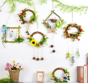 Wall Decorative Plant Branches Hanging Ornaments for Kindergarten Homestay Tea Shop Decorative Rural Style Floral Shapes