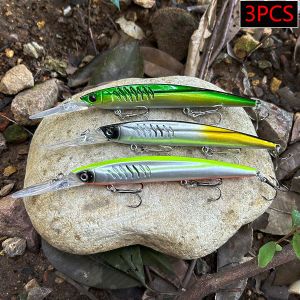 3PCS Jerkbait Minnow Hard Baits Artificial Wobbler For Pike Trolling Bass Carp Fishing Tackle Swimbait Crankbaits Fishing Lures