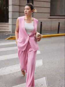 Light Mist Vintage Linen Tencel Jacket & Trouser Set