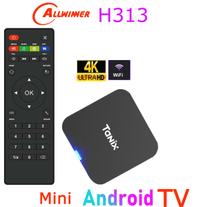Tanix TX1 Android TV Box Allwinner H313 2.4G Wifi Mini Smart TV Stick Power by DC 5V 2A