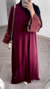 Abaya gamis silk abaya polos bordir terbaru