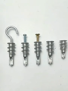 20Pcs/set Specialized Spiral Expansion Tube Screws Screw-in Slotted Curtain Gypsum Board Anchors Metal Drywall Anchors