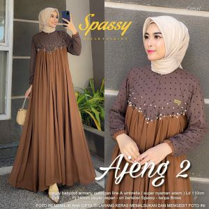 Gamis Terbaru Lebaran 2023 Modern Lebaran Mewah Elegan Import Dewasa Terbaru Kekinian Long Dress Wanita Muslimah Ibu Remaja Promo Diskon Termurah Setelan Terbaru Ajeng 2 by Spassy