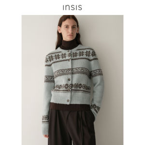 INSIS FEMME | Peruvian Alpaca and Wool Blend Fair Isle Knit Cardigan