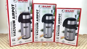 termos pencet stainless 25L / thermos tahan panas / Vacuum airpot hot and cool SHUMA SWP2500H