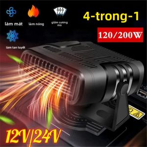Máy Sưởi Ô Tô 4 Trong 1 12V 24V 360 ° Máy Sưởi Và Khử Sương Mạnh Mẽ Xoay Chiều Cho Kính Chắn Gió Nội Thất Xe Hơi Phụ Kiện Ô Tô Mùa Đông