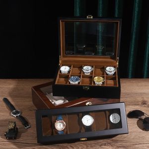 Elegant Wooden Painted Watch Storage Box Multi-Watch Display Case High-End Jewelry Showcasing Organizer DOKW Brand