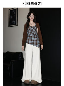 Forever 21 Vintage High Waist Wide Leg Denim Pants Womens Loose Pear Shape Draping Long Trousers Autumn Season Ladies Jeans