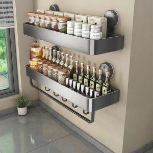 youqin | Multifunctional Kitchen Storage Rack Wall Mounted Suction