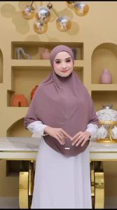 Kesya789Hijab-Khimar Bergo Jersey Premium Non Ped Anthem Size XL  Tali Lavender