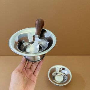 304 Stainless Steel Salad Bowl Ice Cream Cup Fruit Bowl round Milkshake Cup Dessert High Footed Bowl Ice Cream Spoon Included