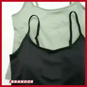 Brandor - Crop Tanktop Olahraga Wanita - Dilengkapi Dengan Busa - Adjustable Strap (ANTT88)