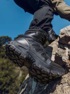 ORNGMALL Durable Hiking Boots - Mens Desert Tan Tactical Waterproof Non slip Field Training Big Size 39-46