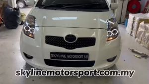 Toyota Yaris Head Lamp Projector DRL Led Ring 100% Taiwan 2006 2007 2008 2009 2010 2011