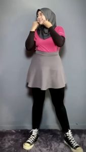 ROK SENAM SKIRT FLARE STYLE KOREAN ROK SPORT OLAHRAGA JOGING GYM VOLI BADMINTON ROK PENUTUP LEGING