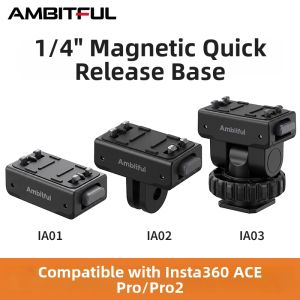 AMBITFUL | Magnetic Quick Release Mount 1/4 inch Adapter Dual Claw Cold Shoe Gimbal Mounting Accessories for Action Cameras