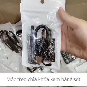 Móc chìa khóa kèm thẻ số điện thoại chống thất lạc sử dụng tiện lợi