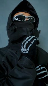 Jacket Gorpcore Waterproof Windbreakers Art NGY - Black