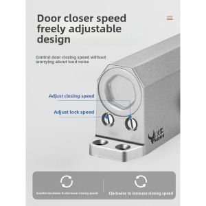 MONLEYTA | Automatic Door Closer Home Sliding Fire Door Hydraulic Buffer Device Adjustable Strength Aluminum Alloy Material