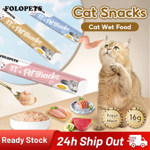 FOLOPETS 16g Cat Treats Cat Fresh Wet Food Nutritional Moisturizing Fat Cat Food Strip Cod Chicken and Tuna Flavor