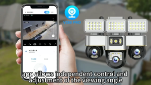 V380 PRO Kamera CCTV 3 Lensa 3 Layar Pelacakan Otomatis Pengawasan Keamanan Luar Ruangan Kamera PTZ Penglihatan Malam Tahan Air