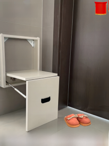 Foldable Wall-Mounted Ultra-Thin Shoe-changing Stool Modern Chinese Style Artistic Design Environmentally Friendly Material