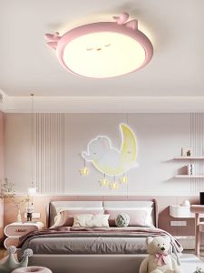 Lampu Kamar Anak LED Lampu hias anak kartun Totoro biru/pink dekorasi Lampu Plafon kamar Hewan Kartun Perlindungan mata LED 3 warna Lampu Langit-Langit Kamar Anak Kamar Tidur YUR