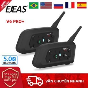 Tai Nghe Bluetooth Xe Máy EJEAS V6PRO+ 6 Người Đi Xe Liên Lạc Với Nhau Phạm Vi 800m Khử Tiếng Ồn Nguyên Bản Chống Nước Thiết Bị Liên Lạc Mũ Bảo Hiểm