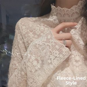 High Necked Innerwear Elegant Lace-Up Mesh Top